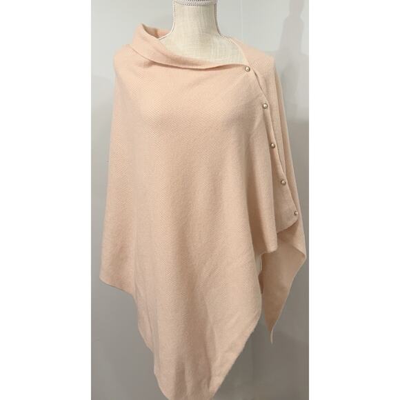 Talbots Size M / L Pure Cashmere Light Pink Blush Poncho Topper Sweater Top - Picture 1 of 3